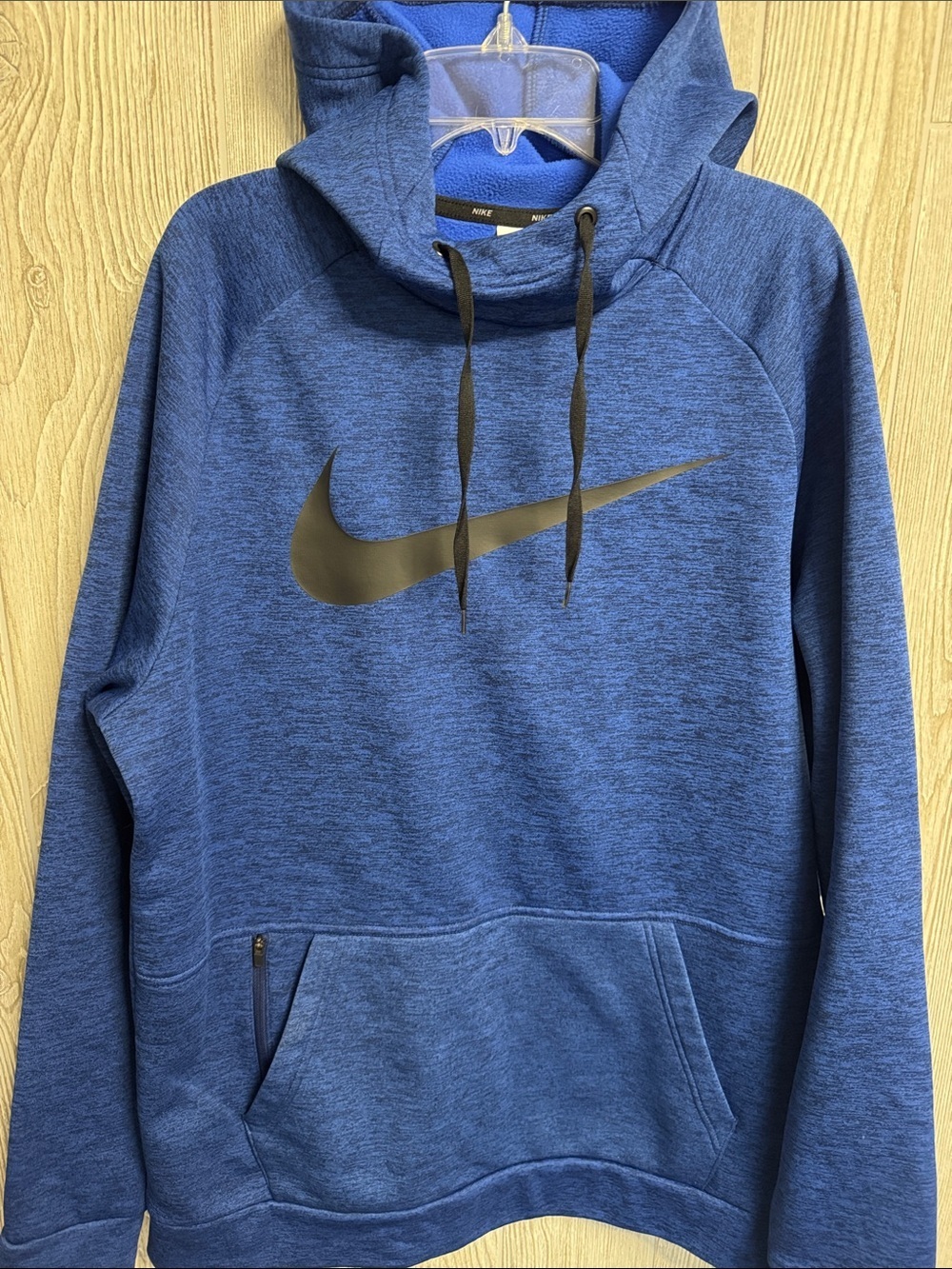 Nike Blue Pullover Hoodie with Black Swoosh